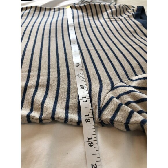 Lauren Ralph Lauren Women's Striped 3/4 Sleeve Top M Beige Blue Nautical Preppy - Picture 7 of 8